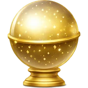 gold crystal ball sparkles sticker