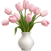 Light pink tulips in white vase sticker