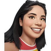 smiling girl with black hair sticker