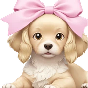 blonde dog with pink bow sticker