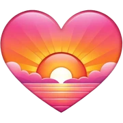 Heart shaped sunrise sticker