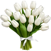 white tulip bouquet  sticker