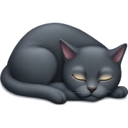 Sleeping dark grey cat sticker