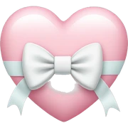 Pastel pink heart with white bow sticker