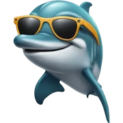 Dolphin with sunglasses sticker