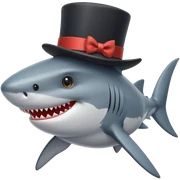 Shark with a top hat sticker