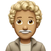 man with curly beige hair sticker