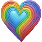 Rainbow heart sticker