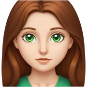 girl with long brown hair green eyes sticker