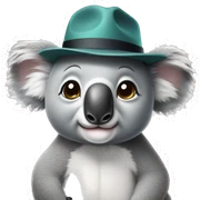 Koala wearing a hat sticker