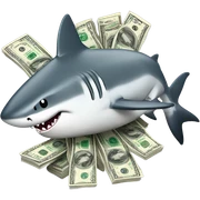 Shark with money sticker