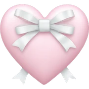 Pastel pink heart with white bow sticker
