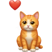 Light-orange cat with heart sticker