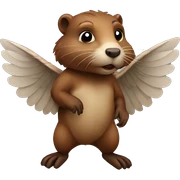 Beaver with wings facing left sticker