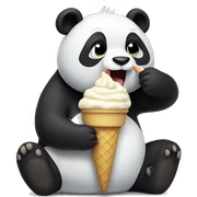 Panda eating ice cream sticker
