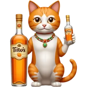 Mexican cat holding titos sticker