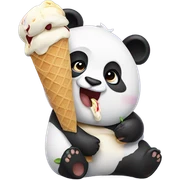 Panda eating ice cream sticker