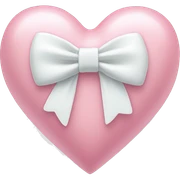 Pastel pink heart with white bow sticker