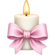 White candle light pink bow sticker