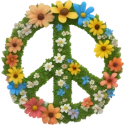 Peace sign with flowers sticker