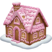Pink gingerbread house sticker