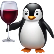 Penguin with wine  sticker