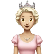 white skin colour, queen, pink dress sticker