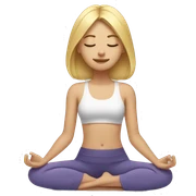 Blonde lady doing yoga with closed eyes sticker
