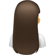 back of hair, long straight brown sticker