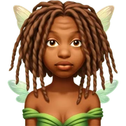 Brown skin fairy with locs sticker