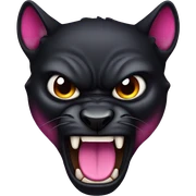 Black phanter face, angry, pink eyes sticker