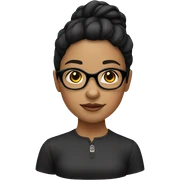 Girl with black hair and glasses sticker