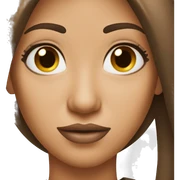 women, brown straight hair, makeup, brown eyes sticker