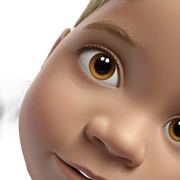 realistic close-up of boy sticker