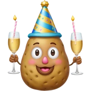 Potato drinking champagne sticker