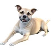 realistic dog on grass sticker
