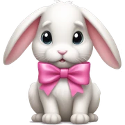 bunny with pink bow sticker