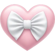 Pastel pink heart with white bow sticker