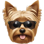 Yorkie with sunglasses sticker