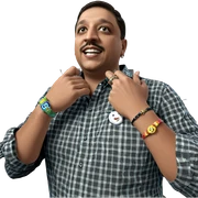 stylish boy with bracelet sticker