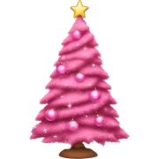 pink christmas tree sticker
