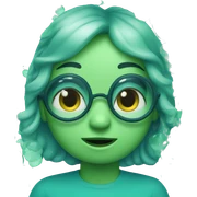bubbles in blue green sticker