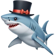 Shark with a top hat sticker