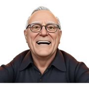 old man with glasses smiling sticker