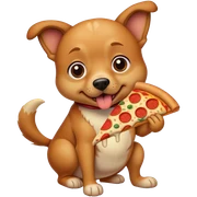 Dog eating pizza sticker
