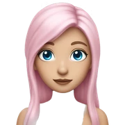 Light Pink fairy blue eyes  sticker