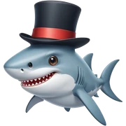 Shark with a top hat sticker