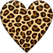 leopard heart sticker