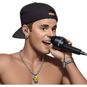 boy with microphone and jewelry sticker