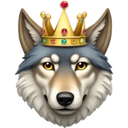 Wolf wearing crown sticker